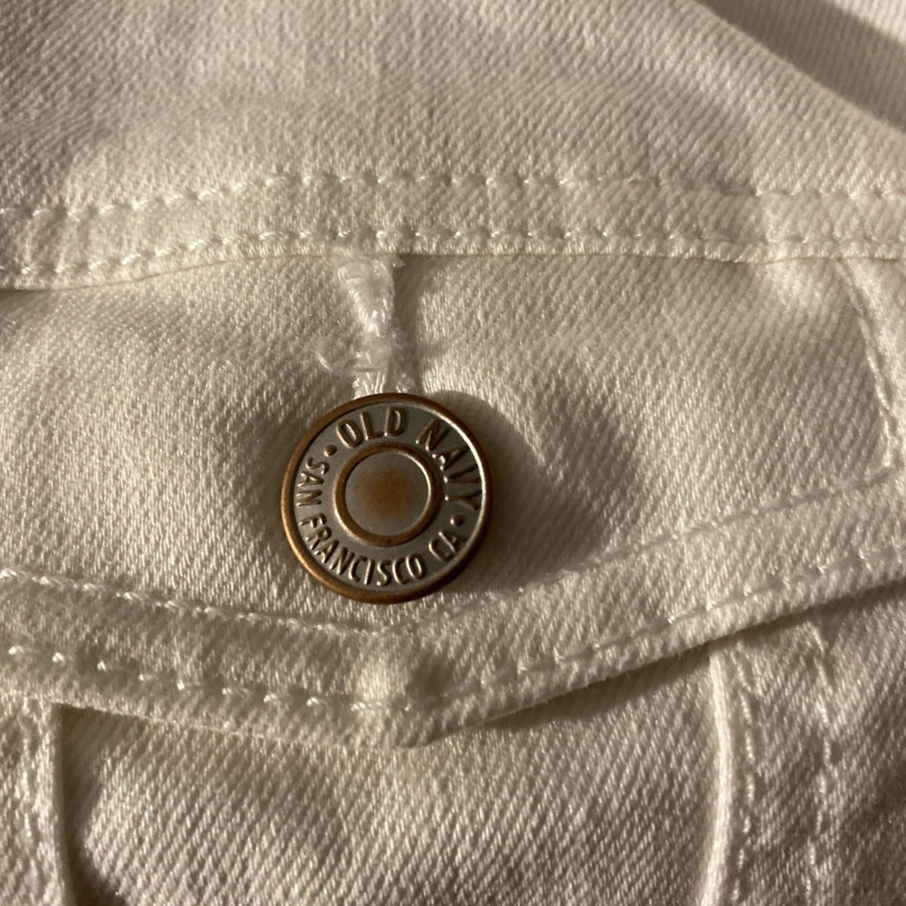 OLD NAVY - White Cotton Denim Jean Jacket-‎ Women's SP - Picture 3 of 6